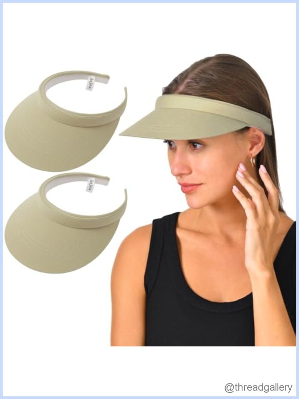 2 Pack Adjustable Clip-On Sun Visor for Sports Wide Brim Hat